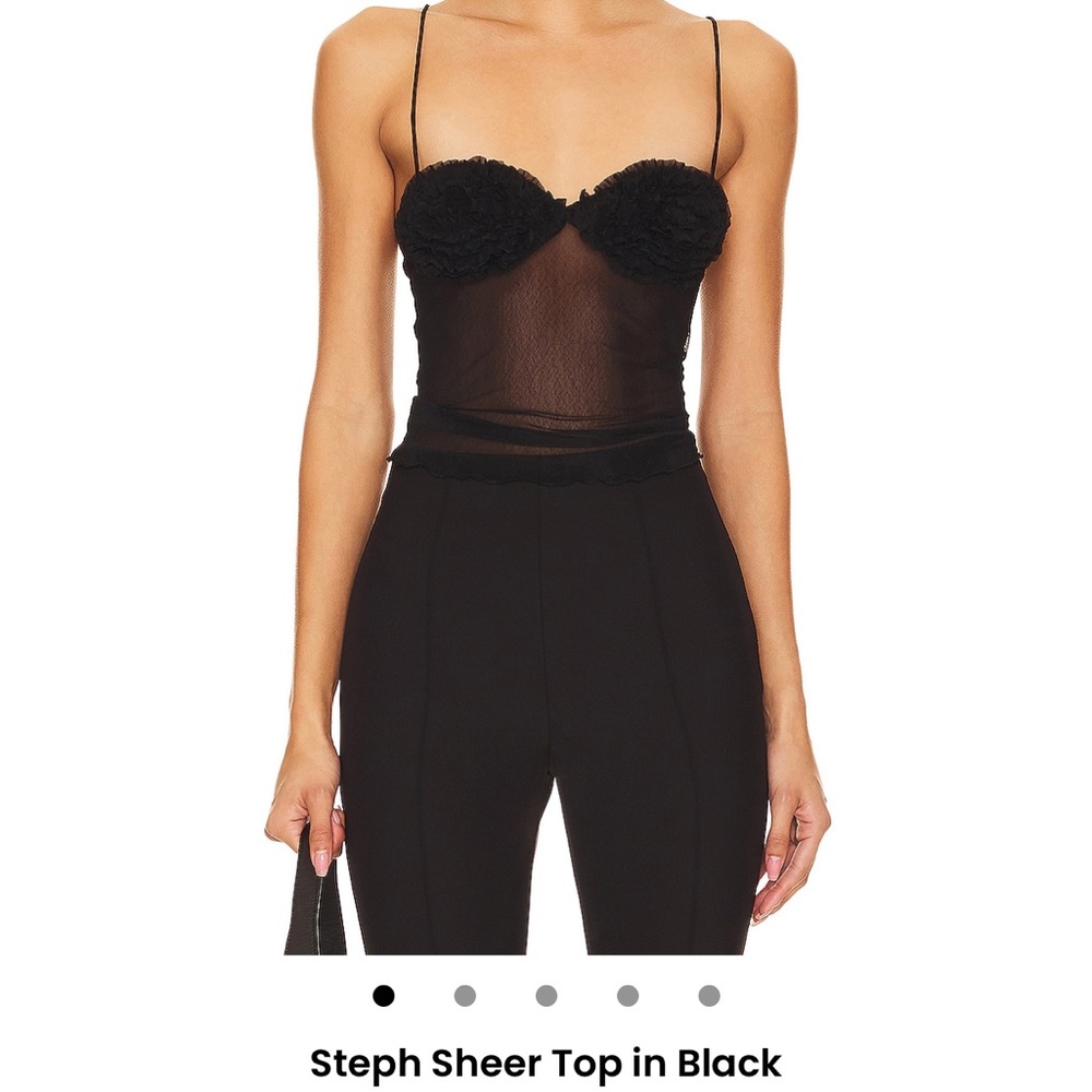 Lovers + Friends Black Sheer Camisole